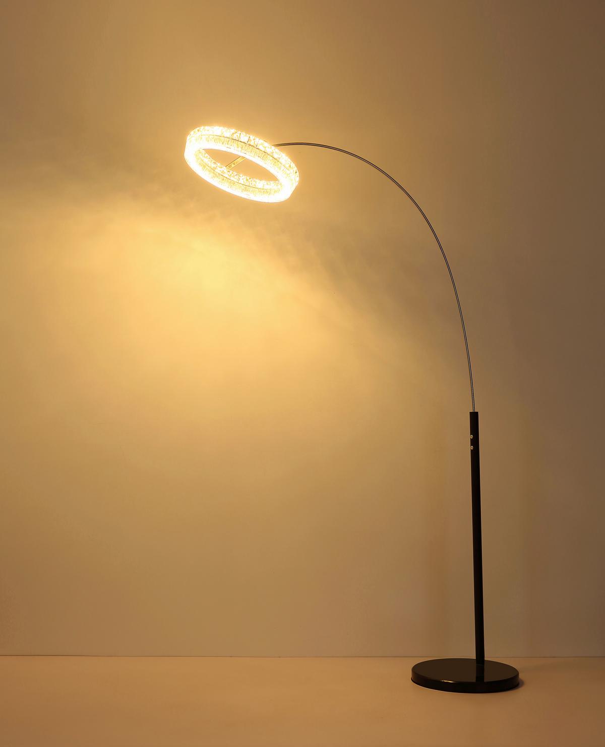 Led Podna Svjetiljka Laurel - prozirno/crna, Design, staklo/metal (92,5/40/190cm) - Globo