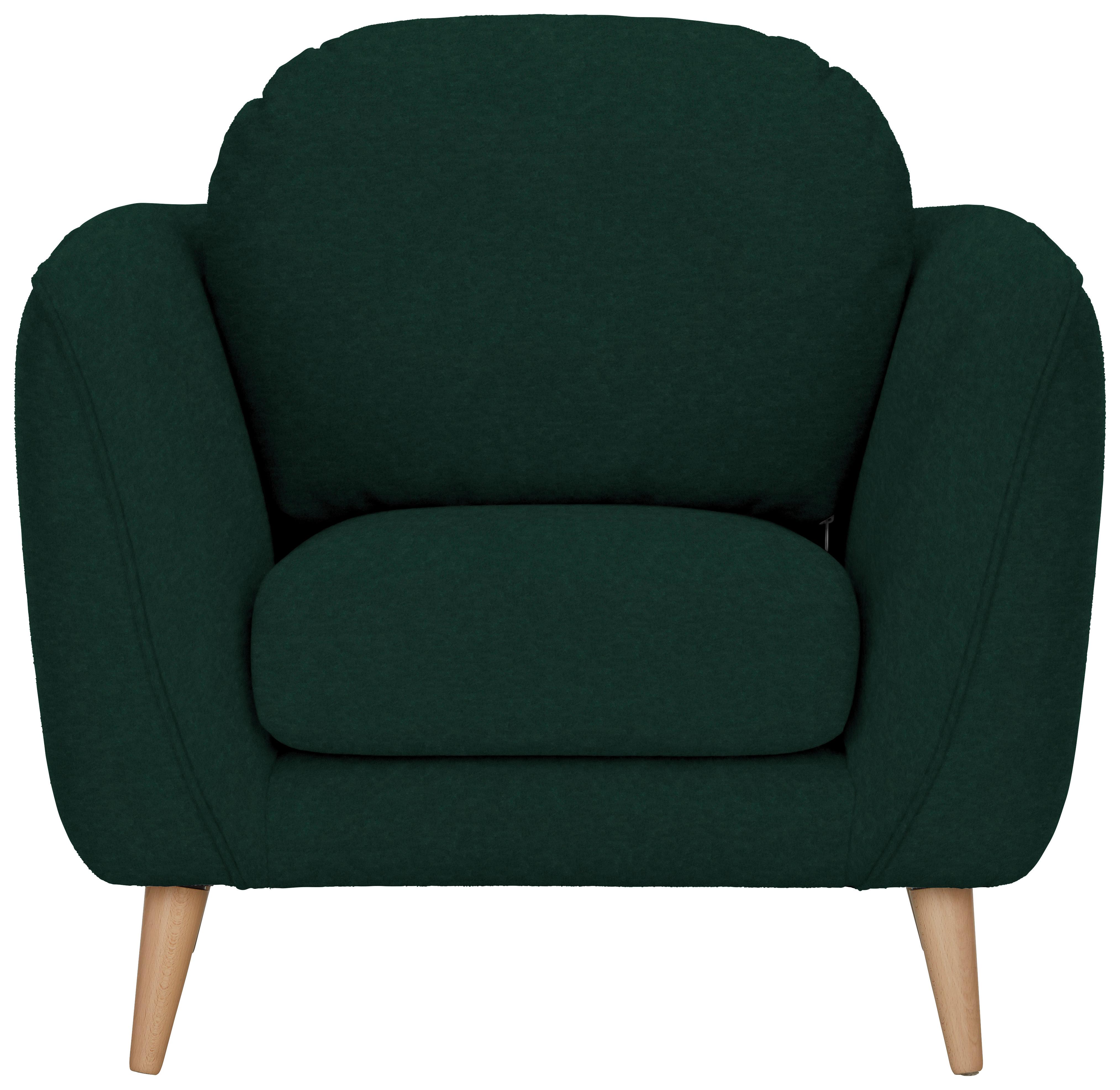 Fotelja Nicolo - zelena/prirodne boje, Konventionell, tekstil (98/70/47/97cm) - Zandiara