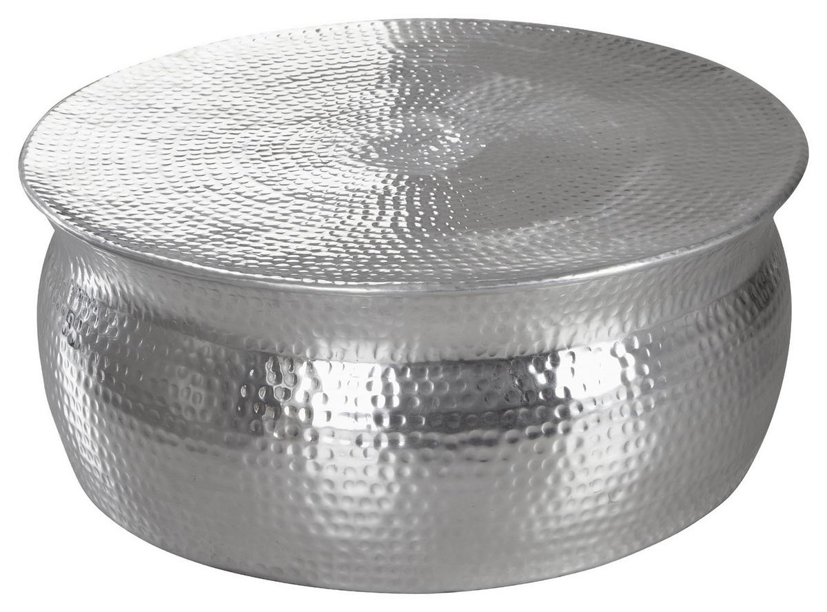 Klubska Miza Karam - srebrne barve, Trendi, kovina (75/75/31cm) - MID.YOU