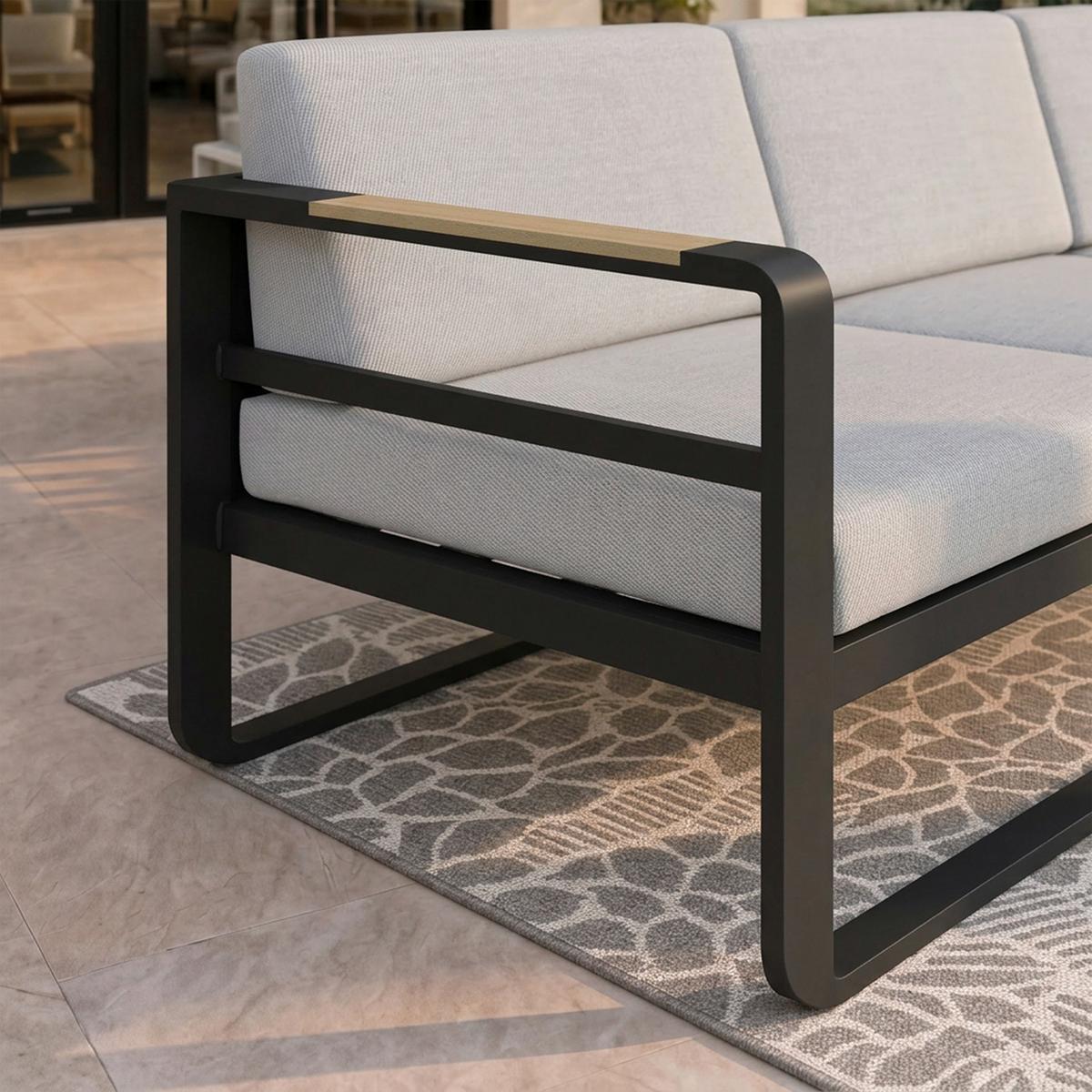 Vrtna Garnitura Aruba - boje drva kruške/svijetlo siva, Moderno, metal/tekstil - Bessagi Garden