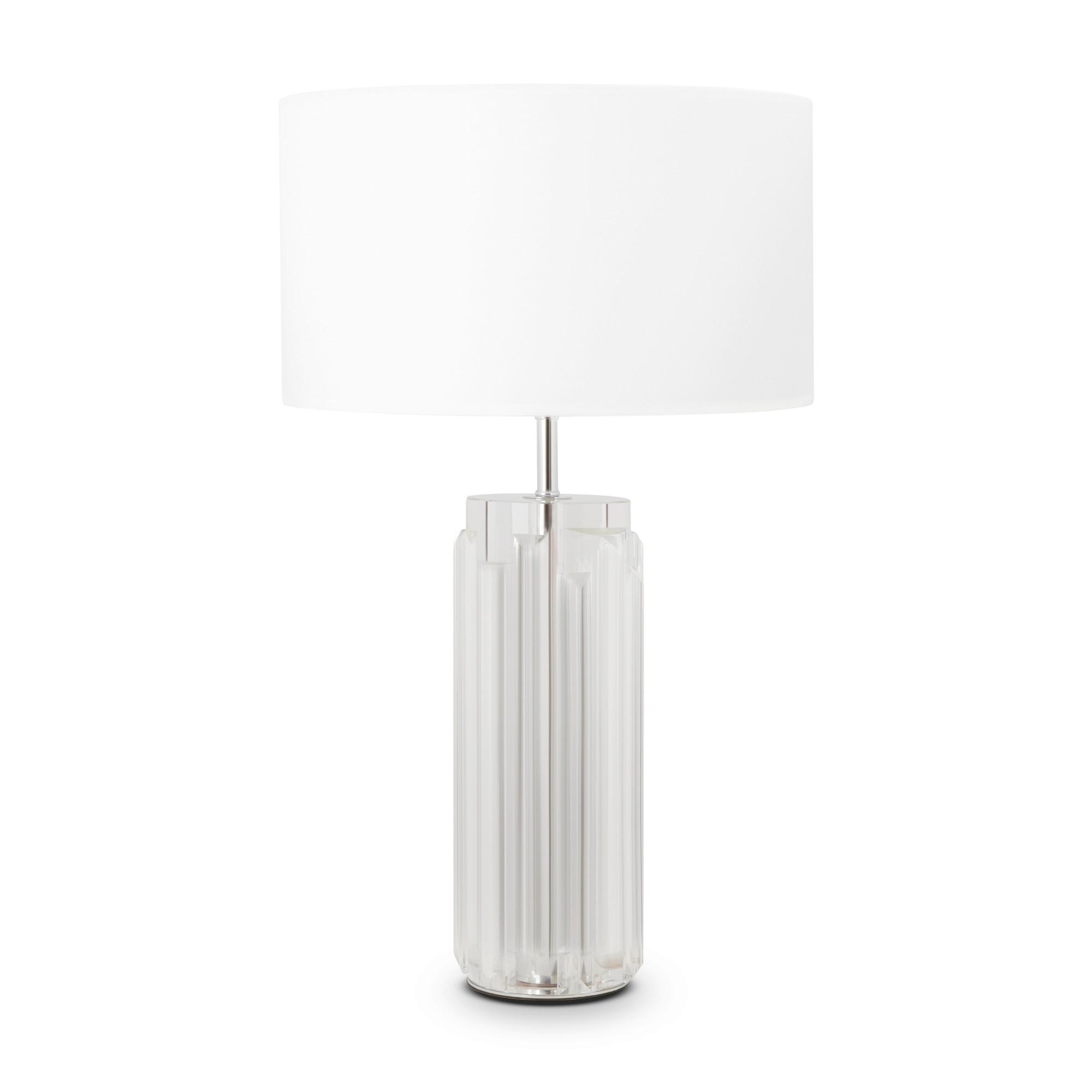 Tischleuchte Muse - Chromfarben/Weiss, Trend, Glas/Textil (32/52cm) - MAYTONI