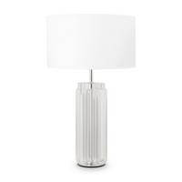 Tischleuchte Muse - Chromfarben/Weiss, Trend, Glas/Textil (32/52cm) - MAYTONI