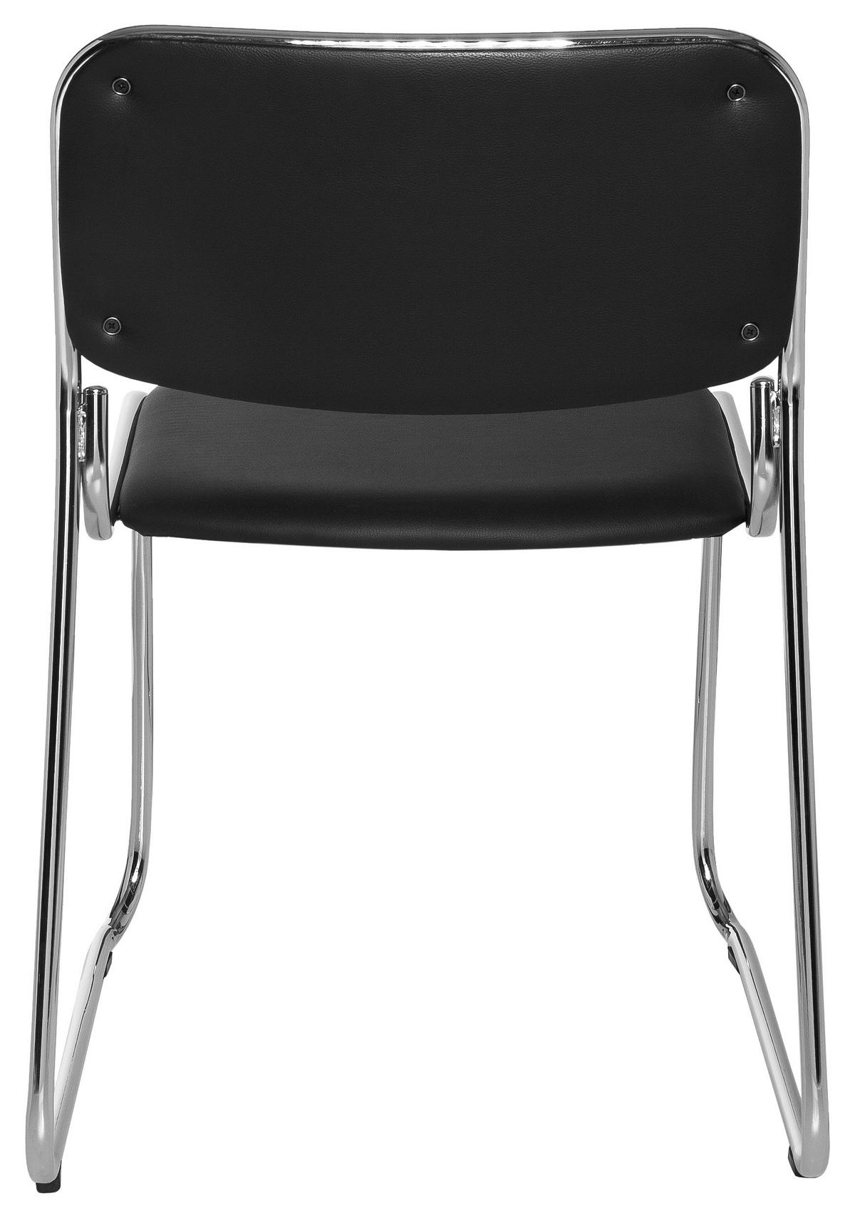 Besucherstuhl Kolta Schwarz - Chromfarben/Schwarz, MODERN, Textil/Metall (41/84/52cm) - MID.YOU
