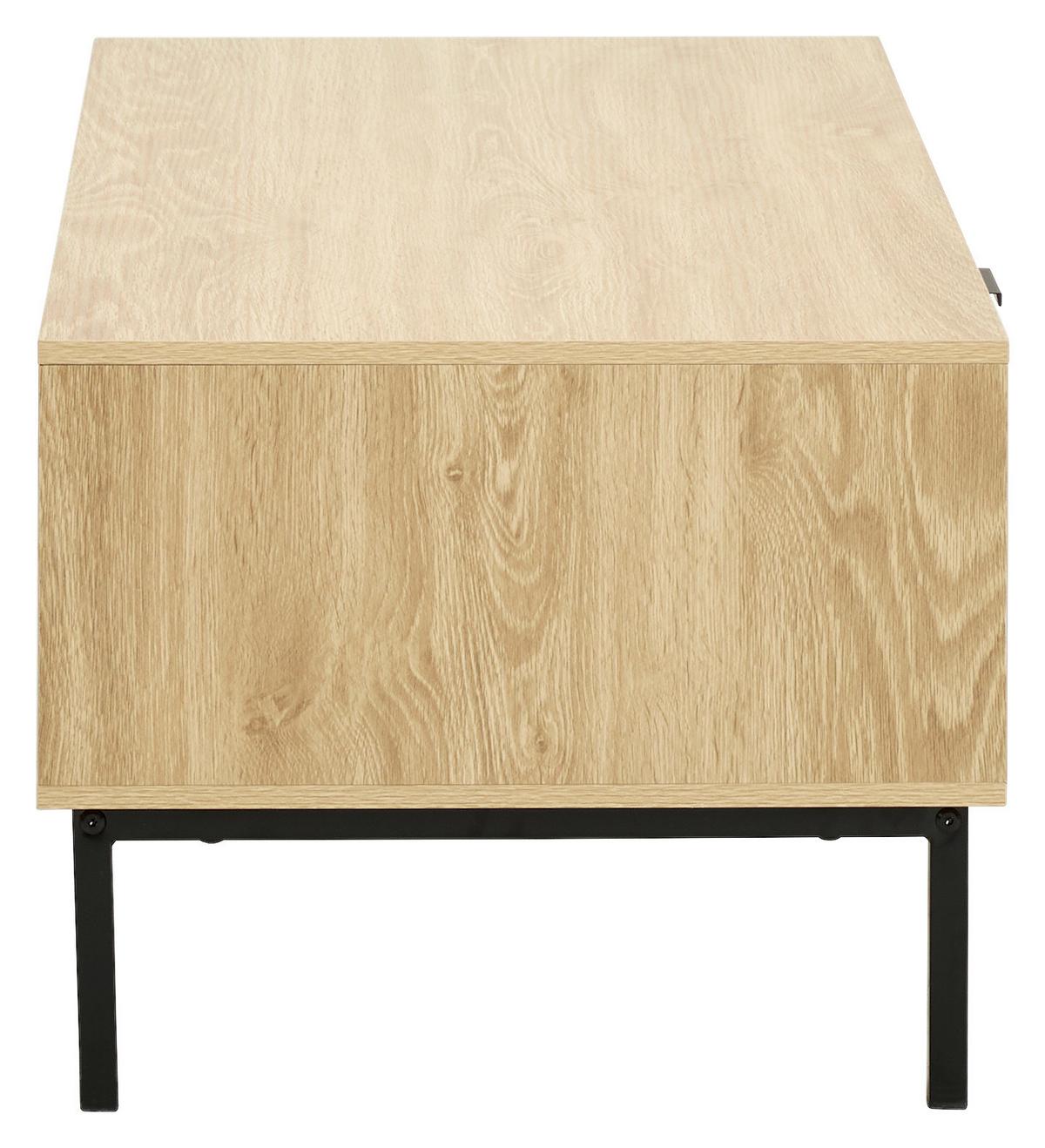 STOLIK KAWOWY MAMRY - kolor naturalny/czarny, Natur, materiał drewnopochodny/metal (110/40/50cm) - MID.YOU