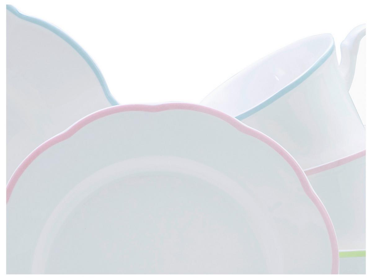 Serviciu de masă Florine 16/1 - lila/verde limetă, Basics, ceramică - Creatable