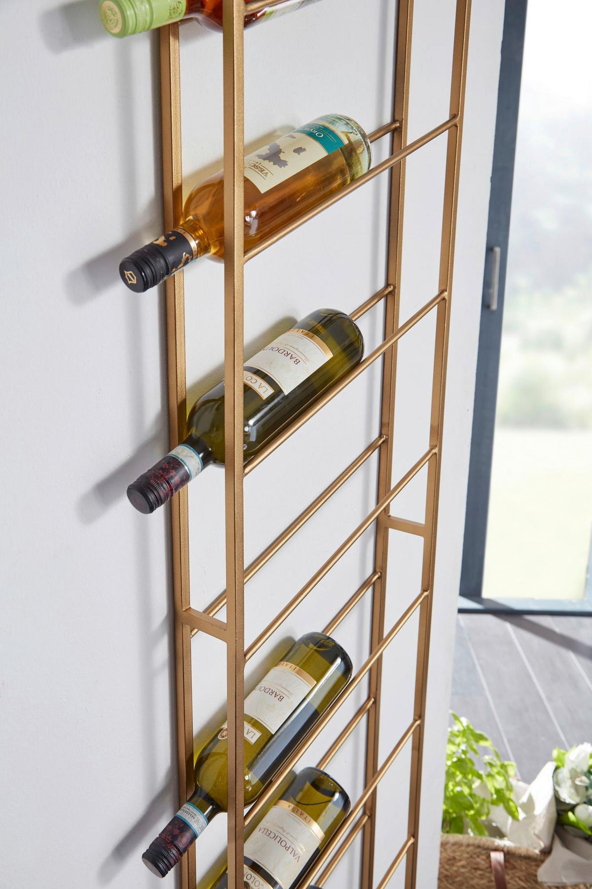 Stojalo Za Vino Wohnling - zlate barve, Design, kovina (36/150/8cm) - MID.YOU