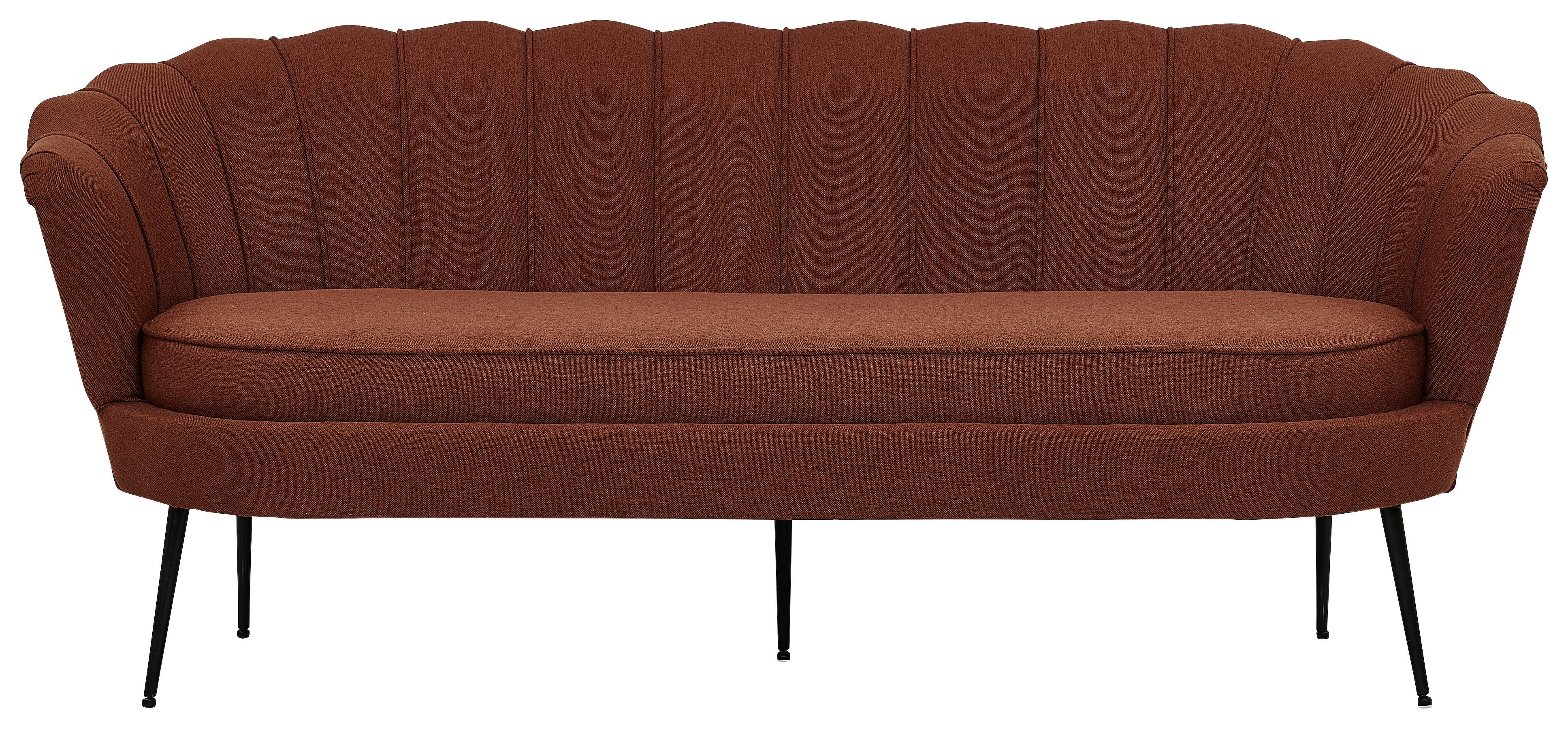 Sofa Calais ca. 180 cm Rostfarben - Rostfarben/Schwarz, Design, Textil/Metall (180/78.5/78cm) - Livetastic