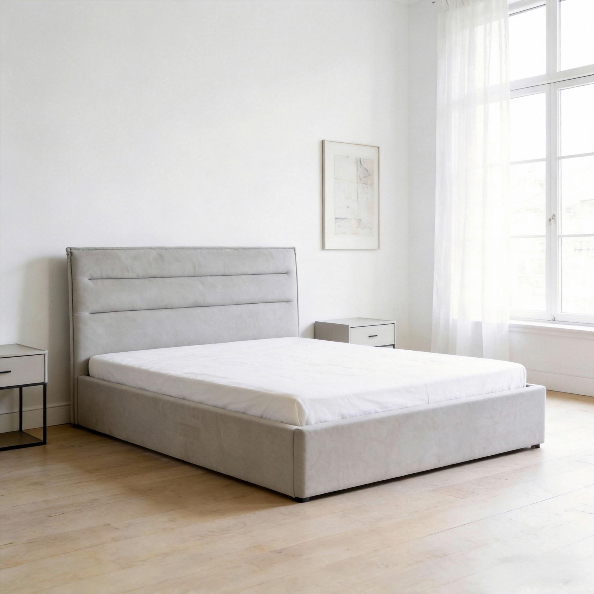 STOPPAD SÄNG SIENNA -EXKLUSIV- -BASED- - ljusgrå/svart, Lifestyle, metall/trä (180/200cm) - Based
