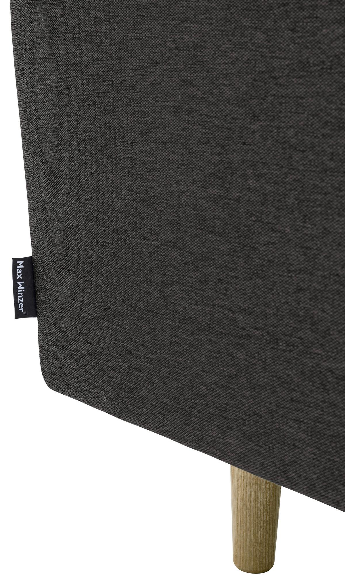 2-Sitzer-Sofa Jasmin Anthrazit Flachgewebe mit Schlaffunktion - Anthrazit/Eschefarben, MODERN, Holz/Textil (128/81cm) - Max Winzer