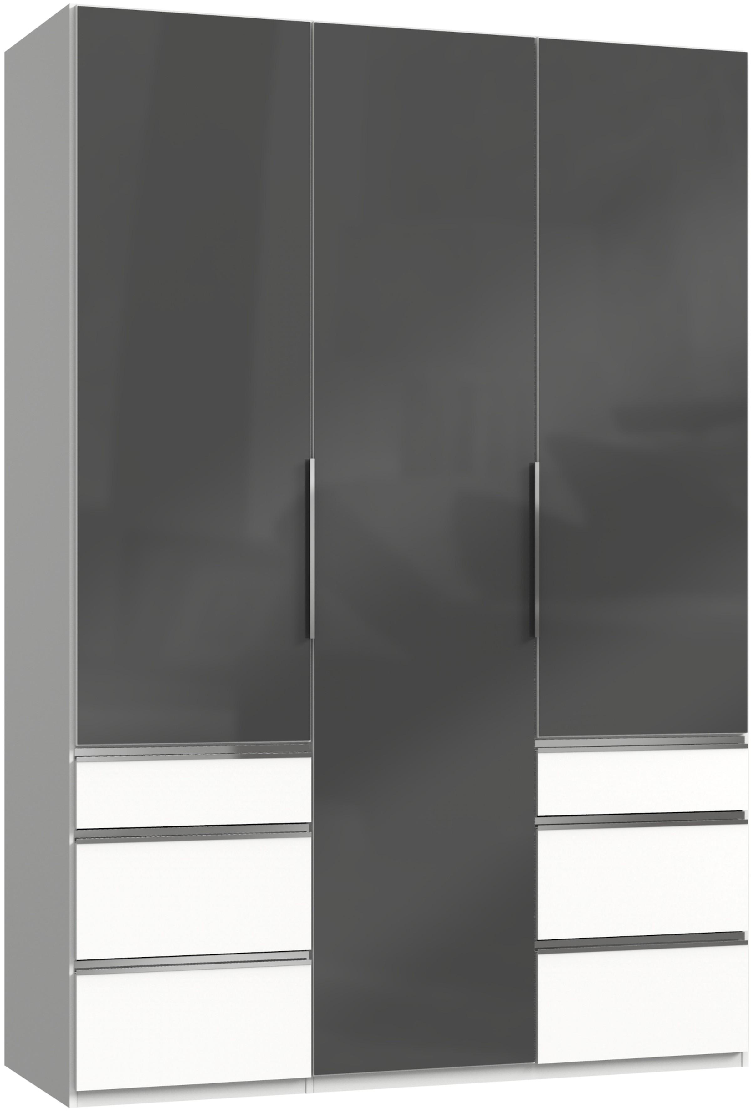 Ormar S Klasičnim Vratima Level 36a - bijela/siva, Moderno, staklo/drvni materijal (150/216/58cm) - Modern Living