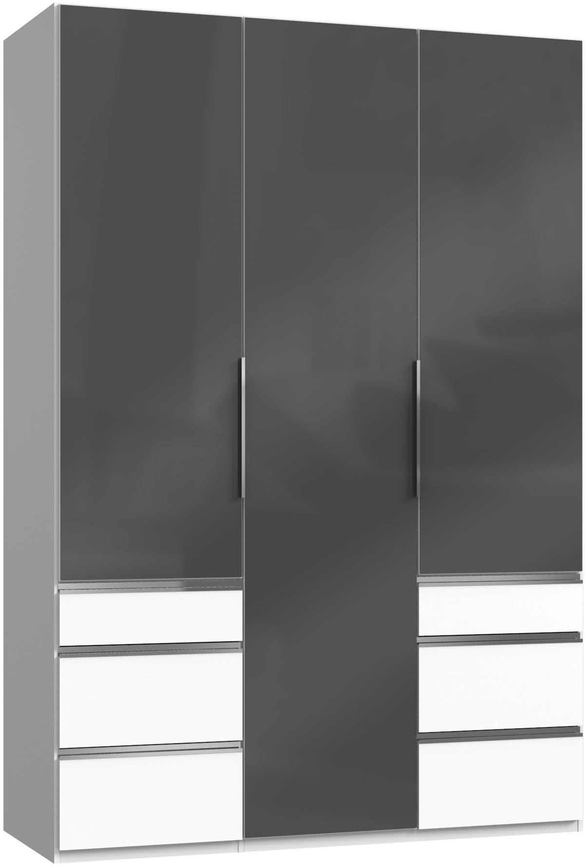 Ormar S Klasičnim Vratima Level 36a - bijela/siva, Moderno, staklo/drvni materijal (150/216/58cm) - Modern Living