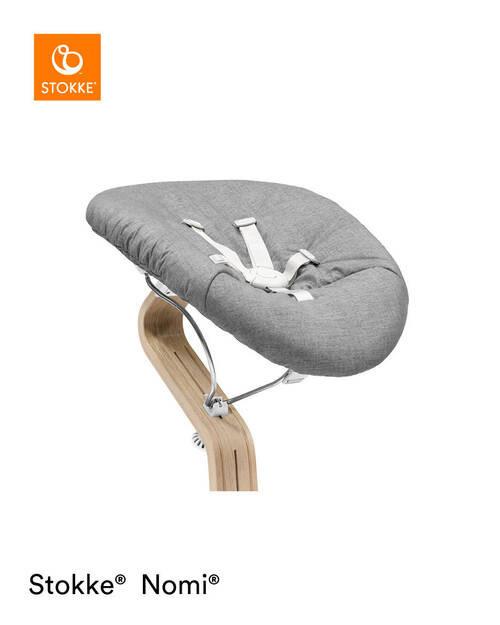 NOSIDEŁKO DO WYSOKIEGO KRZESŁA 625904 NOMI NEWBORN ZESTAW - biały/szary, Basics, tworzywo sztuczne/tkanina (40/40/65cm) - Stokke
