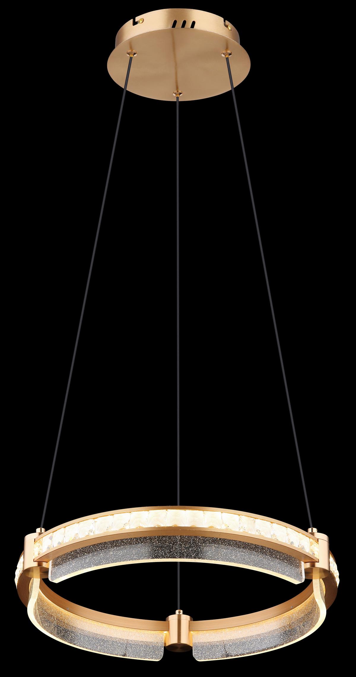 LED-HÄNGELEUCHTE 67196-36H  BLONDIE - Klar/Goldfarben, Design, Glas/Kunststoff (40/120cm) - Globo