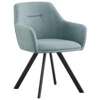 KRZESŁO Z PODŁOKIETNIKAMI MARKO -HOM IN EXKLUSIV- - czarny/jadeitowa zieleń, Design, metal/tkanina (58,5/78,5/60cm) - Hom`in