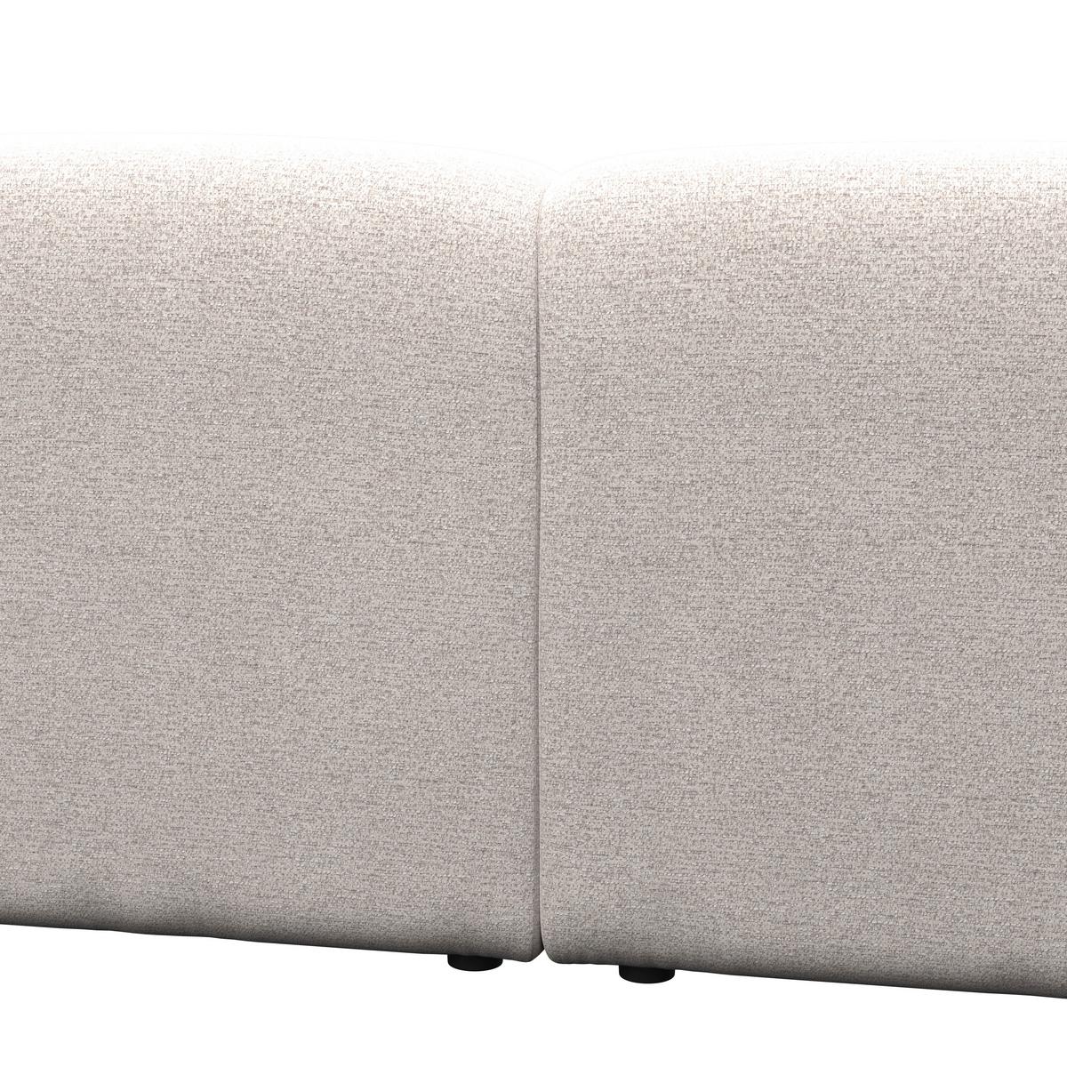 Wohnlandschaft Marlo Chenille Creme - Creme/Schwarz, MODERN, Holz/Kunststoff (263/66/162cm) - Bessagi Home