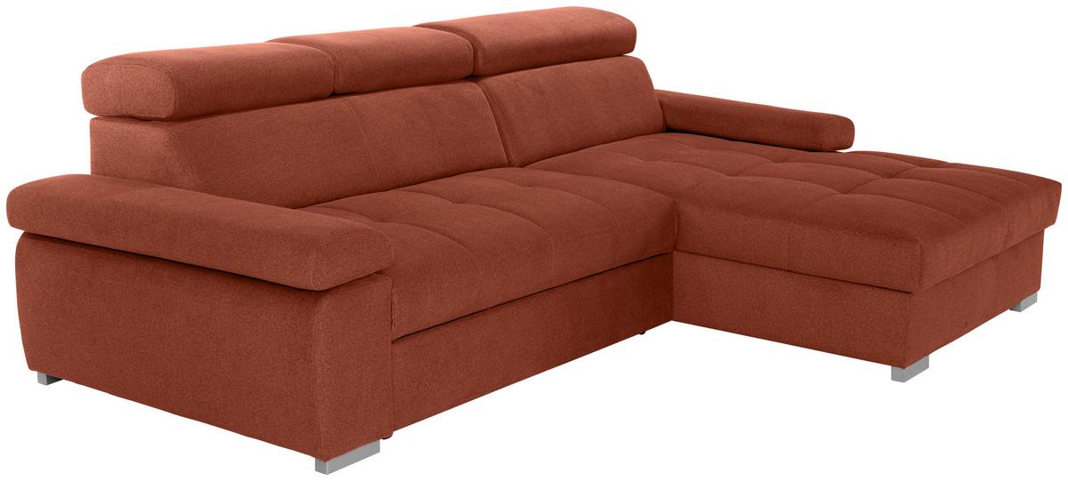 Kutna Garnitura Perry - boje hrđe/srebrne boje, Design, tekstil/drvo (292/183cm) - Modern Living