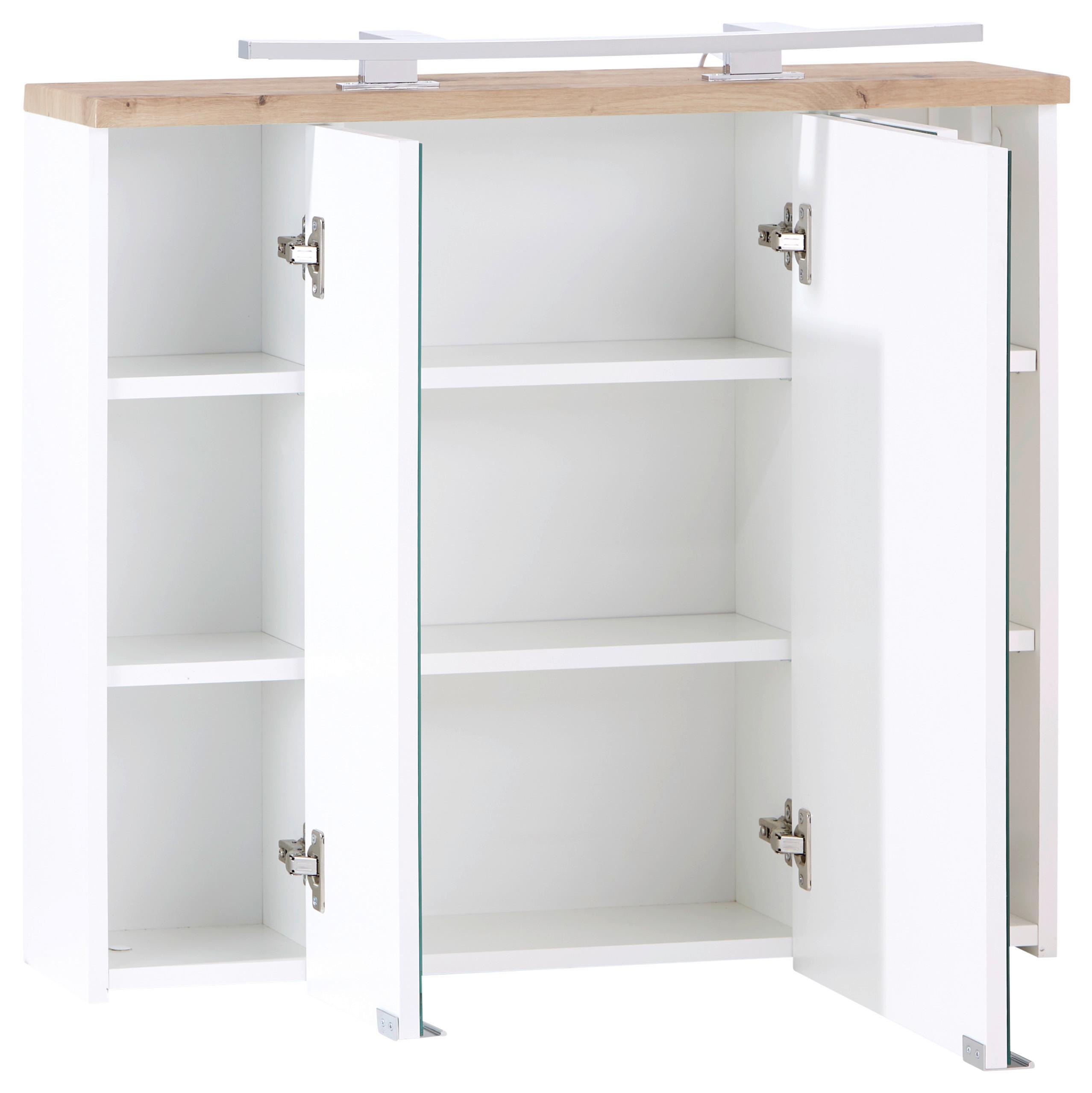 Omara Z Ogledalom Marbella, Bela, Led - barve kroma/bela, Moderno, kovina/steklo (80/70/20cm) - Mömax