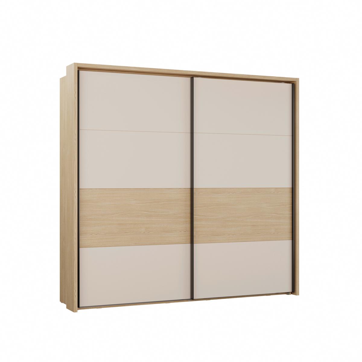 Tolóajtós Szekrény Ricciano - tölgyfa színű/fekete, Modern, faalapú anyag/fém (231,1/215,9/63,8cm)