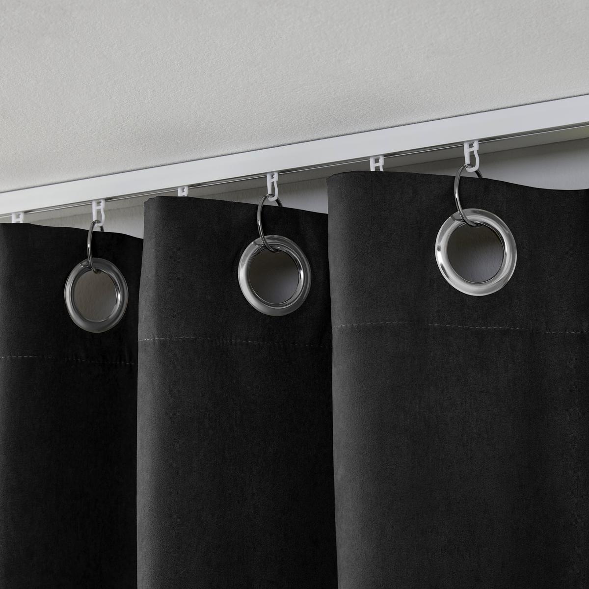 Ringlis Függöny Velours 140/245cm - fekete, Konventionell, textil (140/245cm) - Modern Living