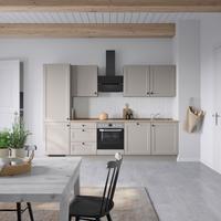 Küchenblock Cascada High m. Geräten Grau - Eiche dunkel/Schwarz, MODERN, Holzwerkstoff/Metall (300cm) - Nobilia