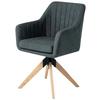 STOL MED ARMSTÖD LUCITA - mörkgrå/naturfärgad, Modern, metall/trä (59/88/60cm) - Bessagi Home