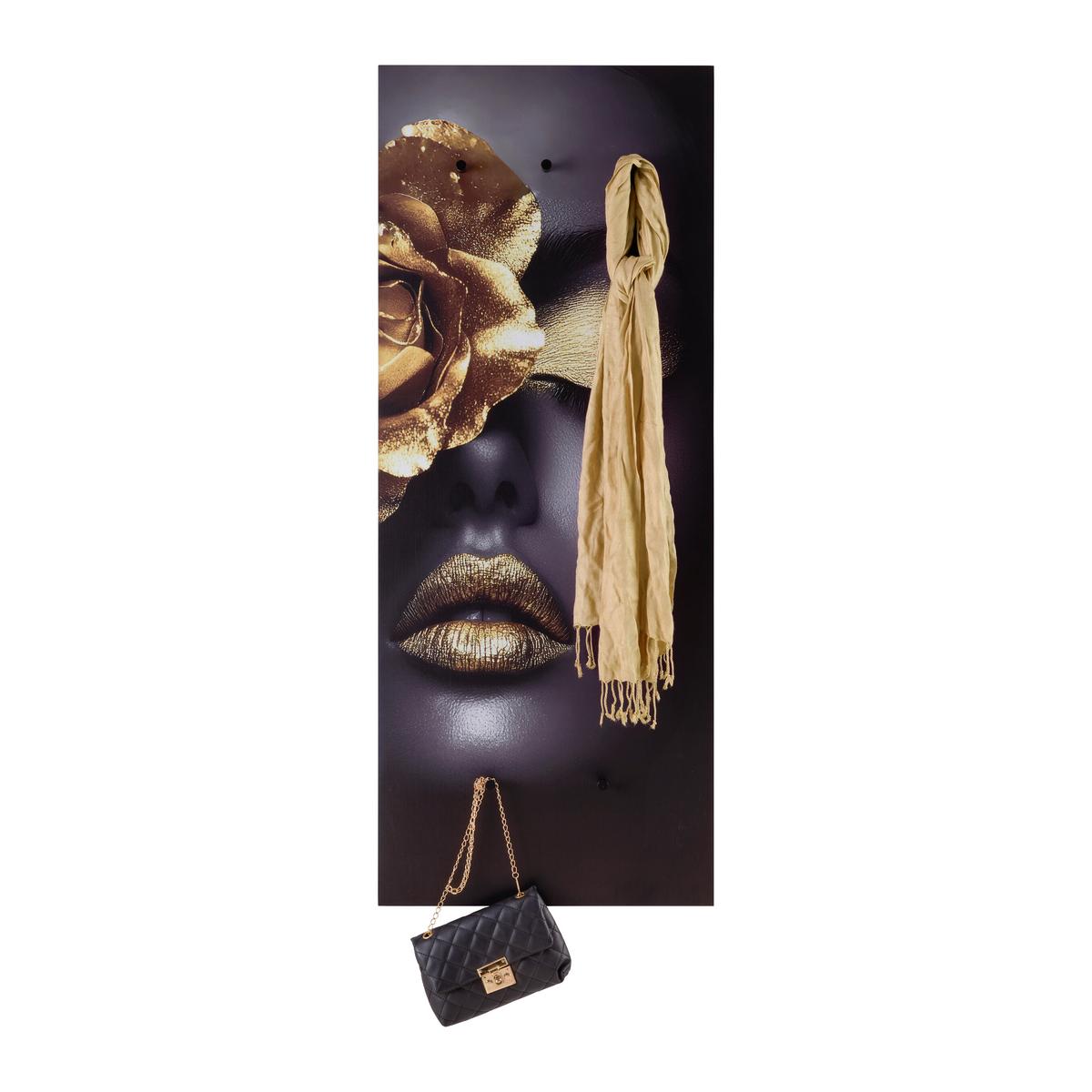 Wandgarderobe Kalea Gold Multicolor - Multicolor, MODERN, Holzwerkstoff/Kunststoff (50/125/4cm) - Mömax