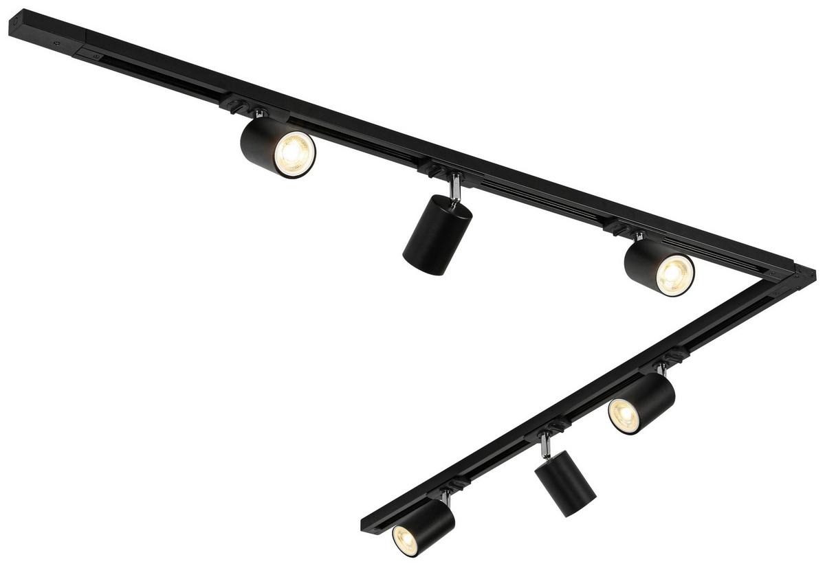 SYSTEM SZYNOWY BINE - czarny/kolor chromowy, Trend, tworzywo sztuczne/metal (110/104/14cm) - Novel
