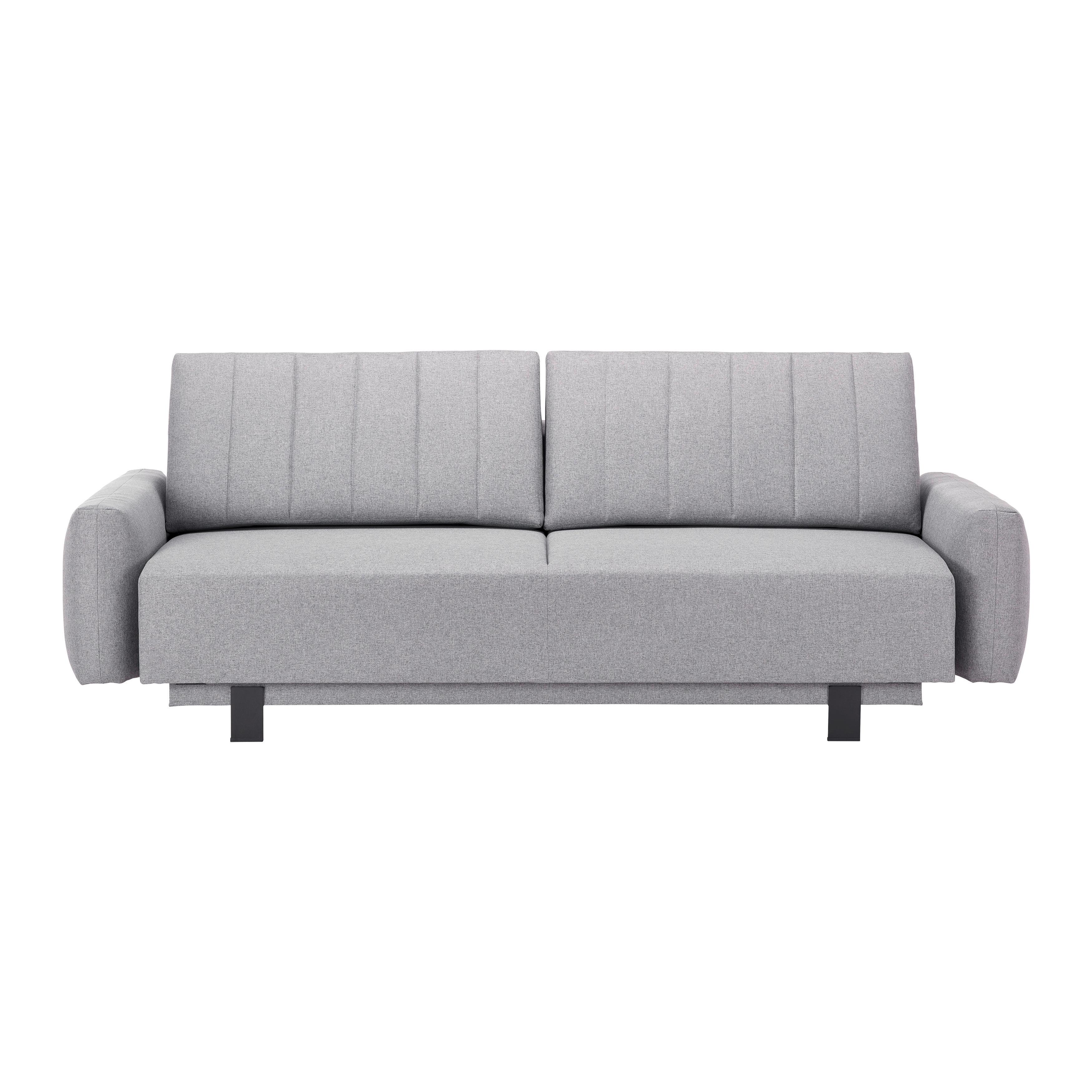 Zofa S Posteljno Funkcijo Luisa, Siva - siva/črna, Moderno, kovina/tekstil (242/95/95cm) - Bessagi Home