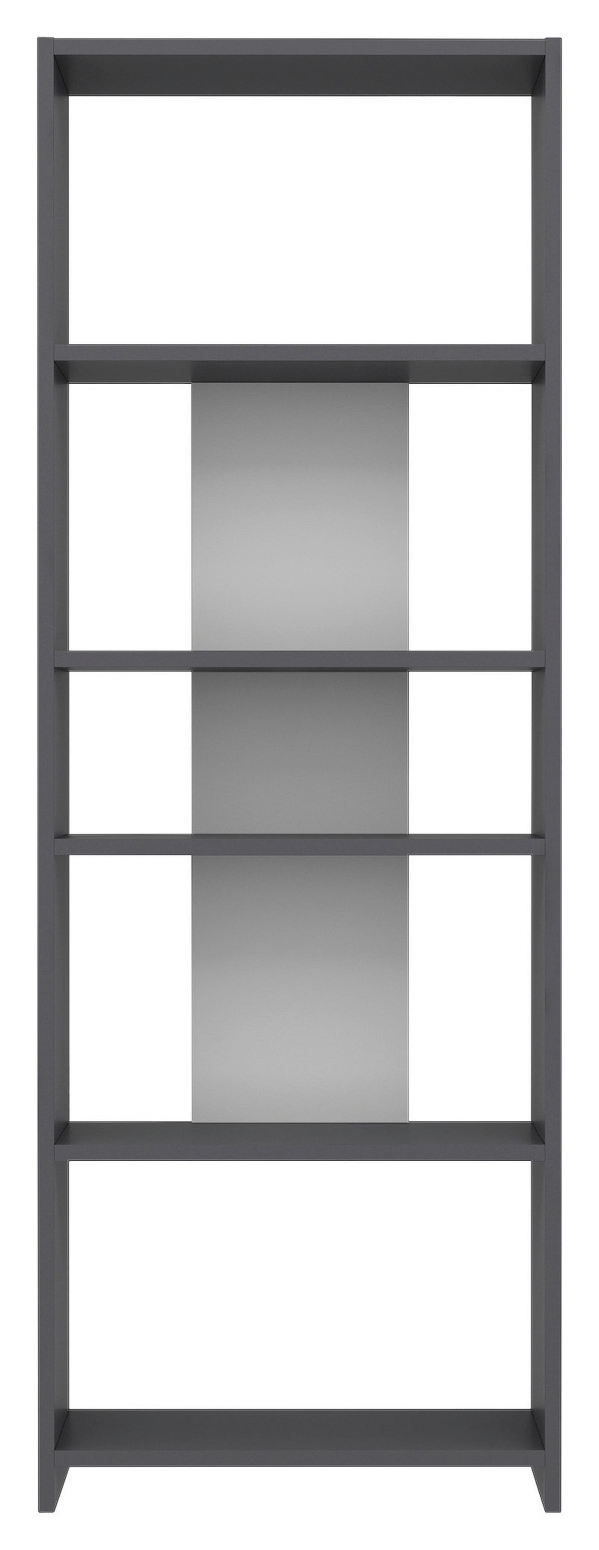 Standregal "Diosp", Anthrazit - Anthrazit/Grau, Design, Holzwerkstoff (56,9/160/25cm) - Livetastic