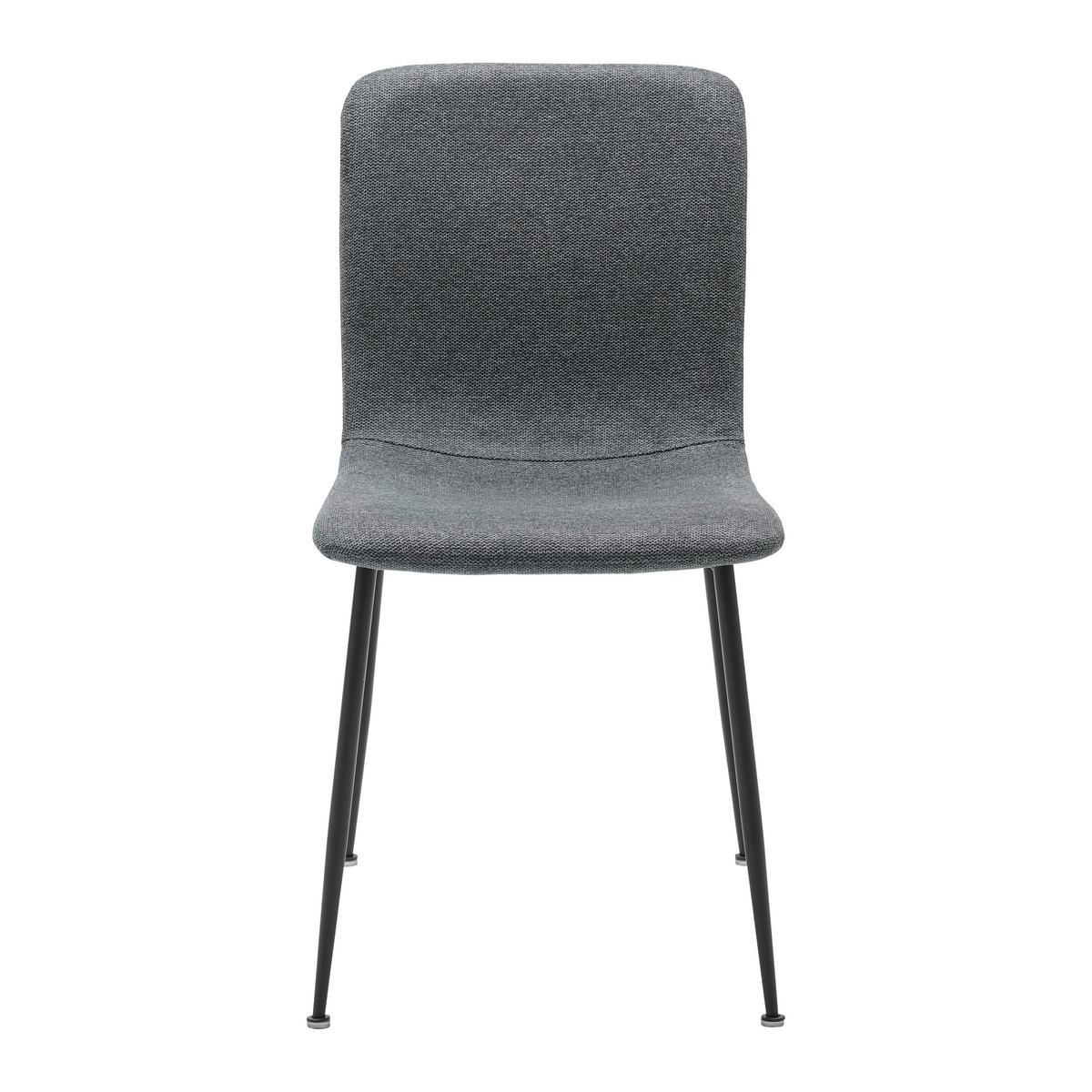 Stuhl Nele Grau Leinenoptik Gepolstert - Schwarz/Grau, MODERN, Holz/Textil (43/83/56cm) - Bessagi Home