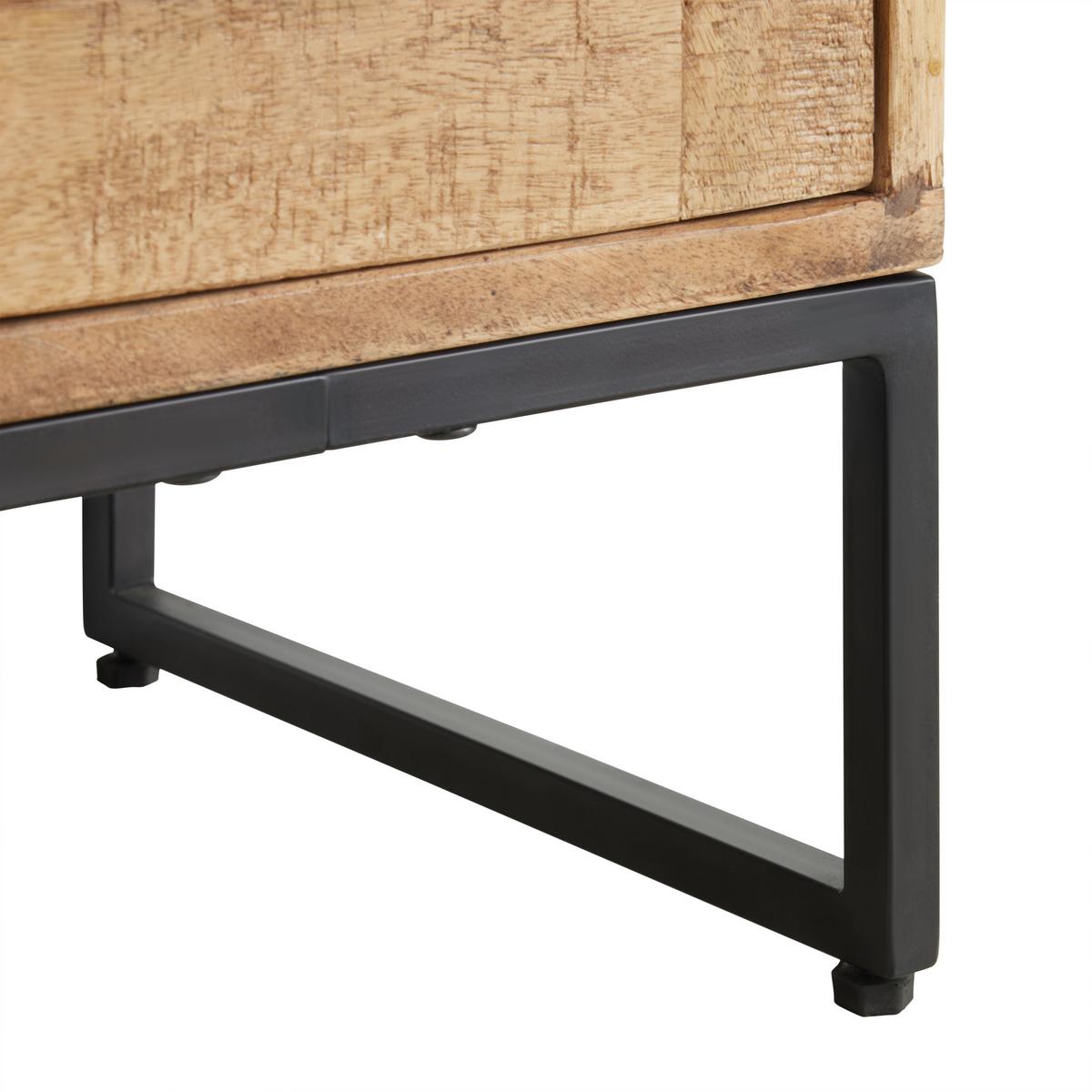 Waschbeckenunterschrank Everest Naturfarben/Schwarz - Schwarz/Naturfarben, Natur, Holz/Metall (60/60/32cm) - Mömax