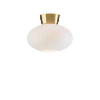 Deckenleuchte Bullo Opal max. 60 Watt - Messingfarben/Opal, KONVENTIONELL, Glas/Metall (27/27/21,2cm) - Belid