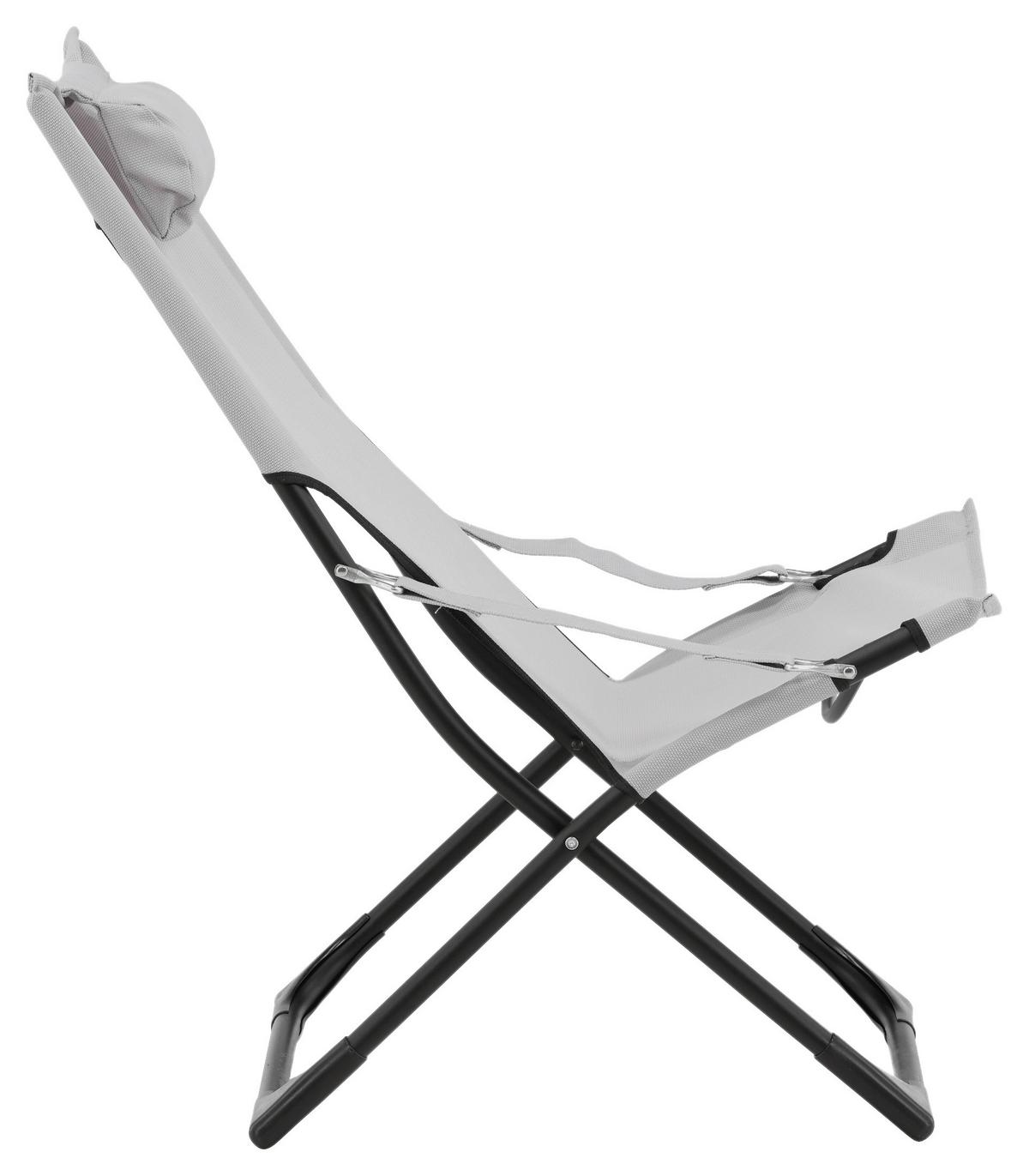 STRANDSTUHL SEVILLE - Schwarz/Grau, KONVENTIONELL, Textil/Metall (63/89/84cm) - Gardenson