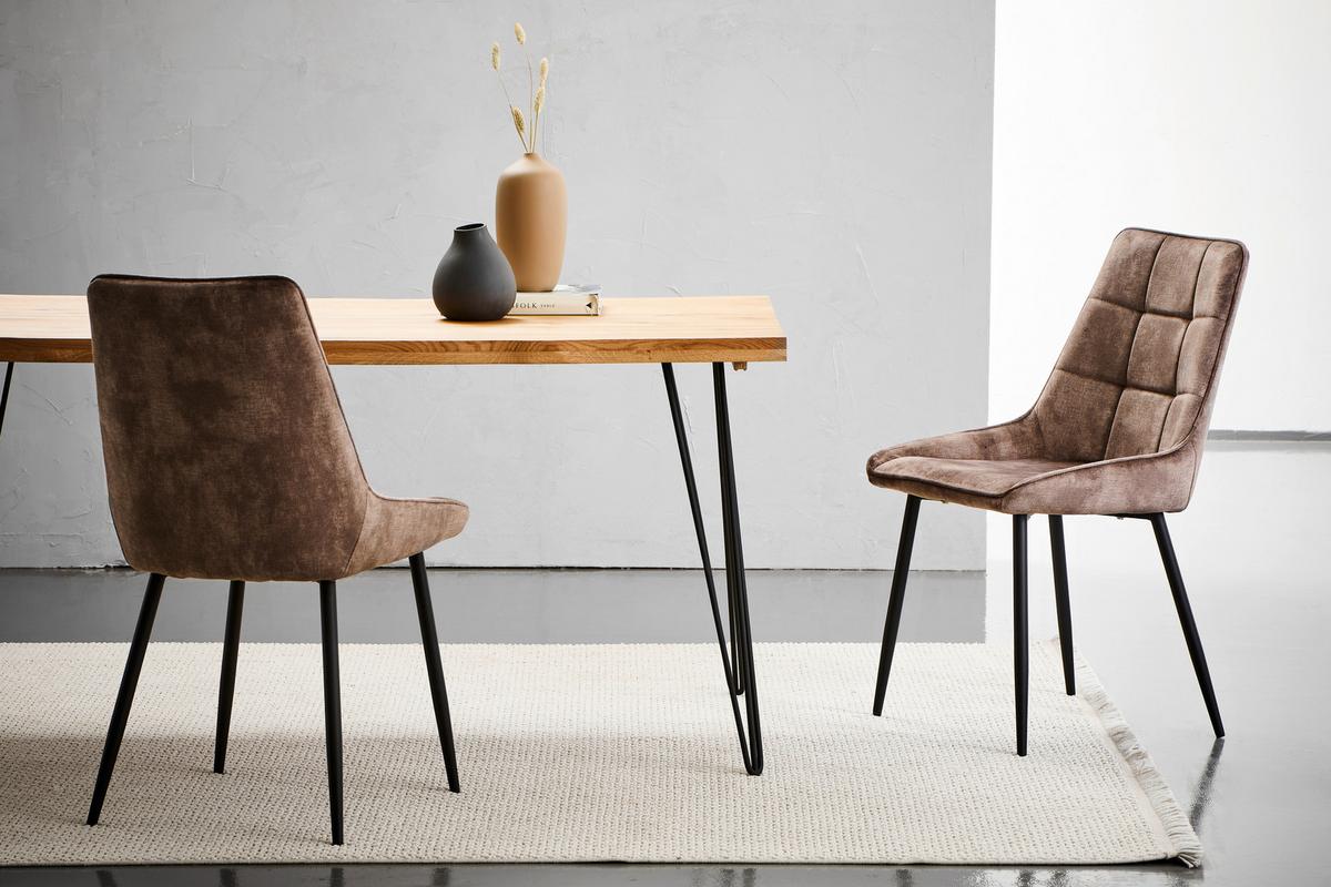 KRZESŁO ULLA - czarny/jasnobrązowy, Design, metal/tkanina (48/87/60cm) - Xora