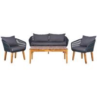 Lounge Garnitura Trendy, Barva Akacije, Antracit - temno siva/antracit, Moderno, kovina/les (160/75/70cm)