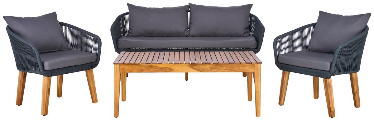 Lounge Garnitura Trendy, Barva Akacije, Antracit - temno siva/antracit, Moderno, kovina/les (160/75/70cm)