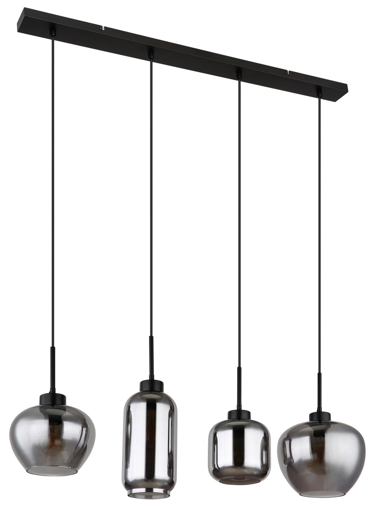 Hängeleuchte Matt Schwarz max. 40 Watt - Schwarz, Design, Glas/Kunststoff (99,5/24/120cm) - Globo
