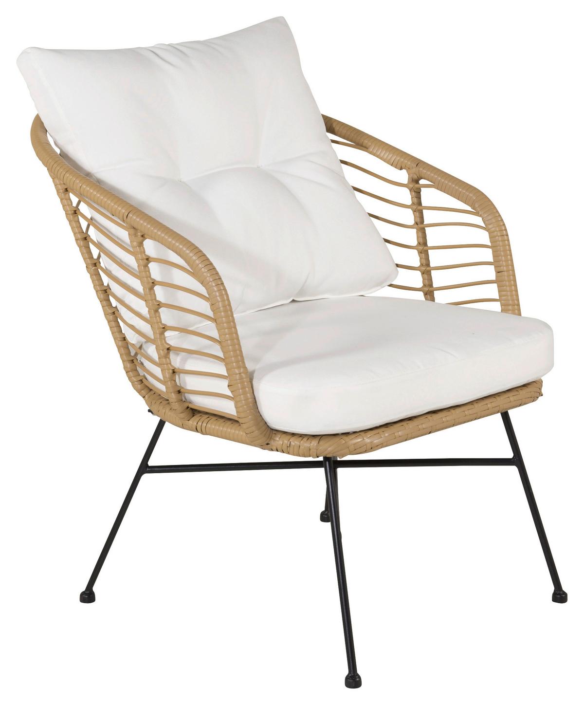 LOUNGEGARNITUR VIGA - Beige/Schwarz, KONVENTIONELL, Glas/Kunststoff - Gardenson