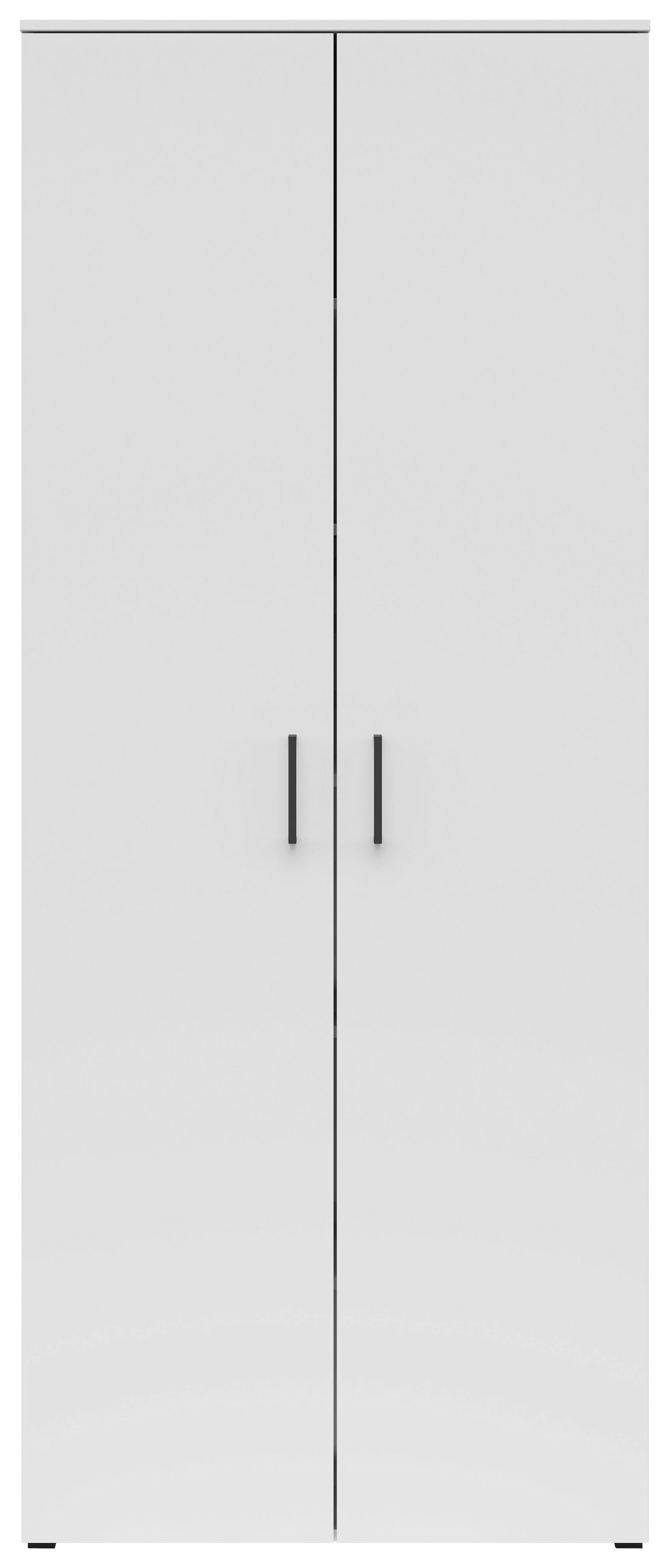 Schrank Multistauraum Weiß - Schwarz/Weiß, MODERN, Holzwerkstoff/Kunststoff (80/195/40cm) - Mömax