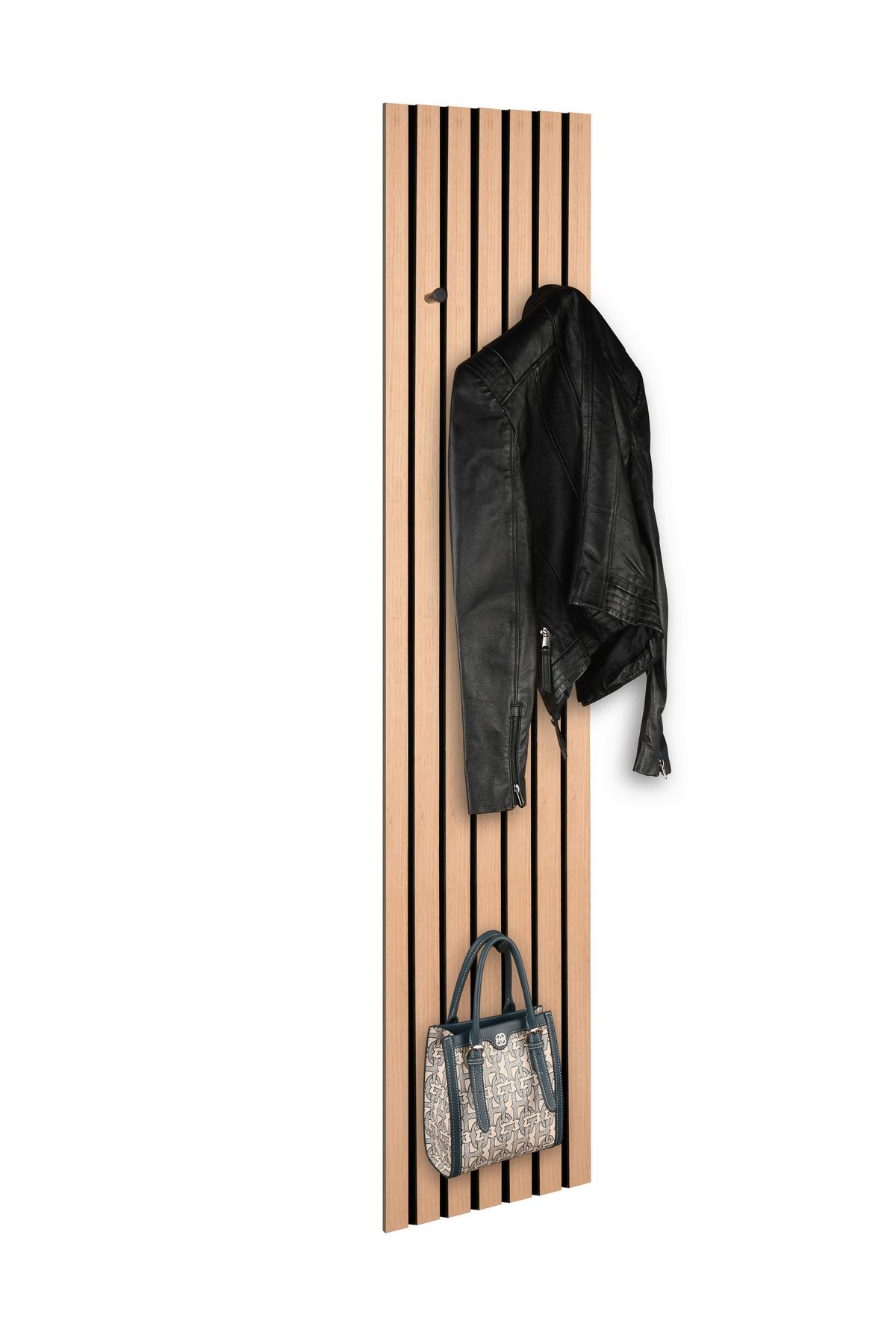 PANEL DO PRZEDPOKOJU GABI - czarny/dąb artisan, Modern, materiał drewnopochodny/tkanina (25/160/7cm) - Xora