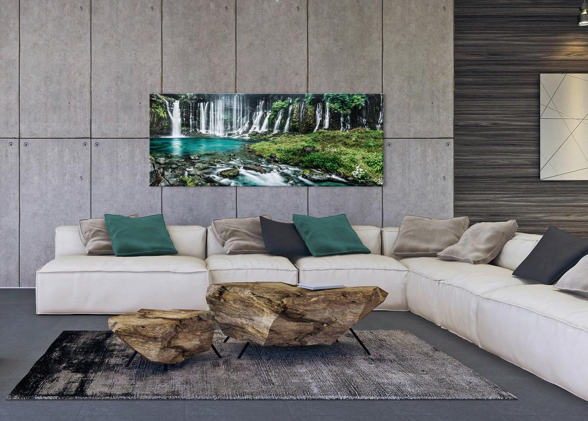 Glasbild Multicolor ca. 125x50cm - Multicolor, Basics, Glas/Papier (125/50cm)