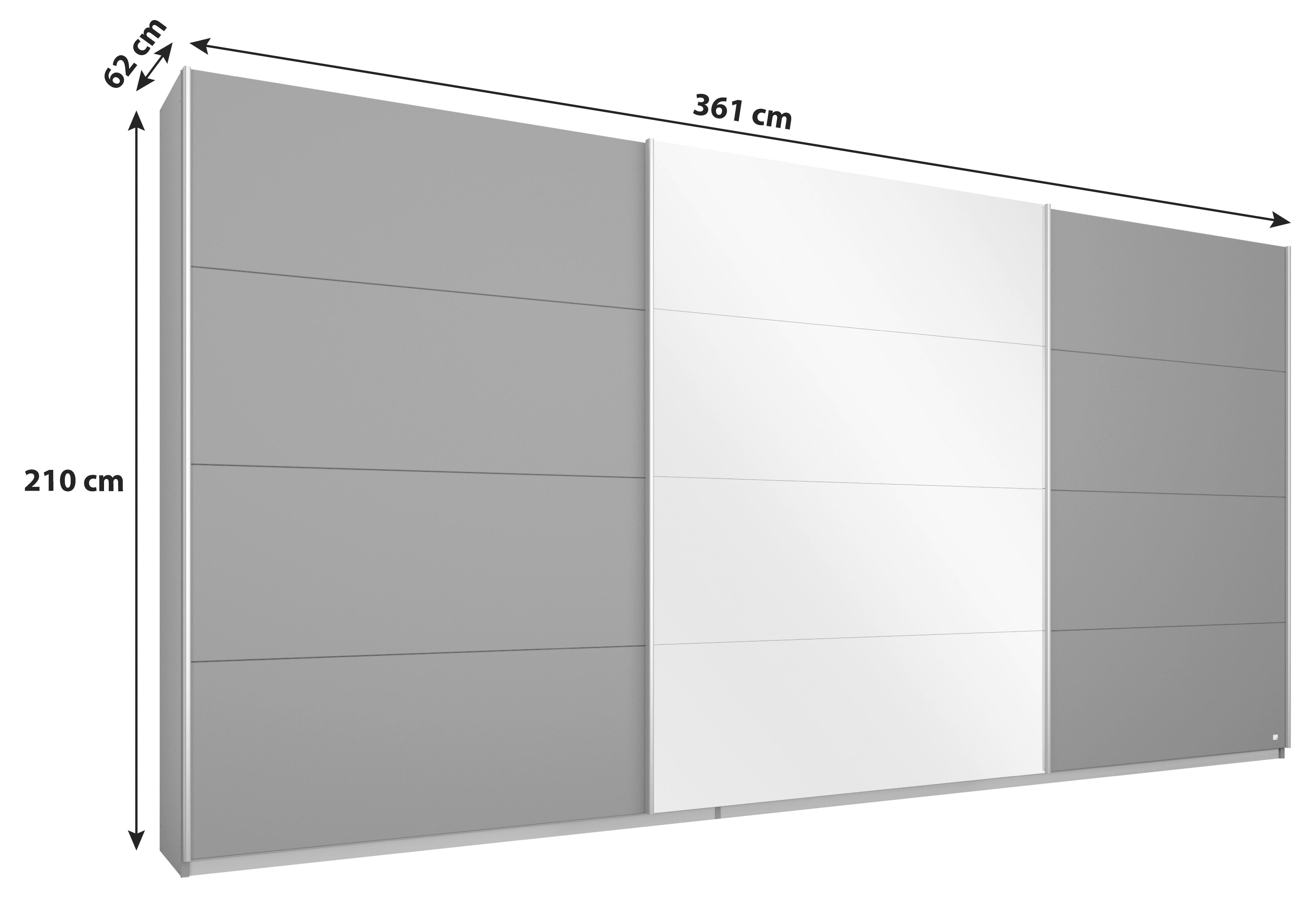 DULAP CU UșI CULISANTE MIAMI - gri, Modern, material pe bază de lemn (361/210/62cm)