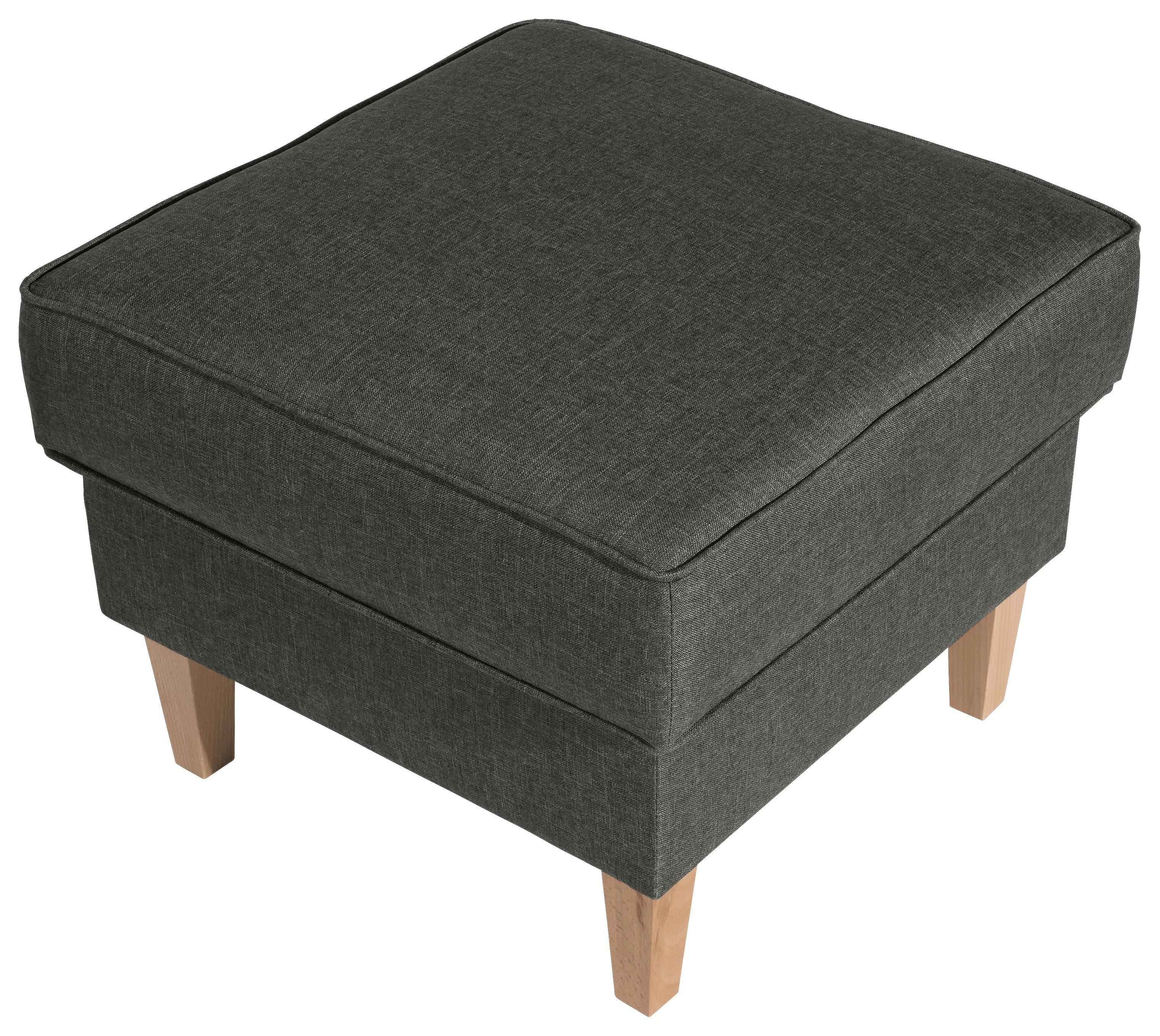 Hocker Lorris Anthrazit Flachgewebe - Anthrazit/Buchefarben, MODERN, Textil (53/45/53cm) - Max Winzer