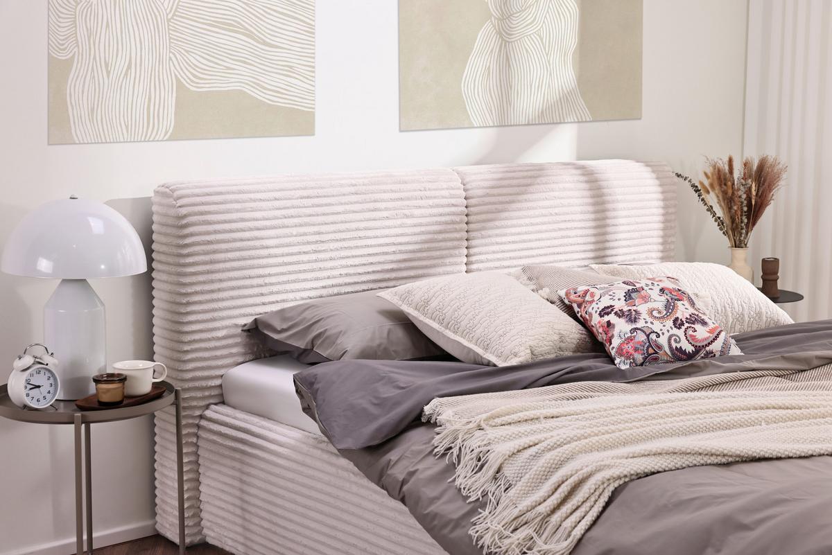 Polsterbett Tessin Creme ca. 180x200cm - Creme, KONVENTIONELL, Textil (180/200cm) - Premium Living