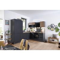 Eckküche PN210/100 ohne Geräte ca. 265x215cm Schwarz/Eiche - Eichefarben/Schwarz, MODERN, Holzwerkstoff (265/215cm) - Pino