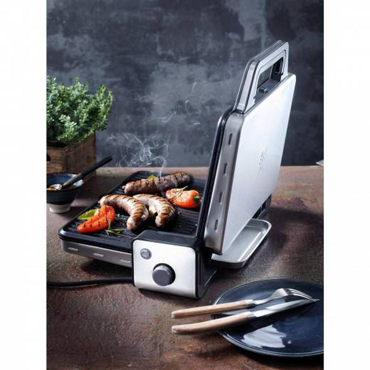 GRILL KONTAKTOWY 0415110011 WMF - kolor srebrny/czarny, Design, metal (45/13,6/36,6cm) - WMF