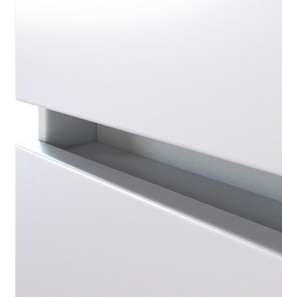 Hochschrank in Weiss 'Pienza' - Silberfarben/Weiß, Basics, Holzwerkstoff/Kunststoff (40/185/35cm) - Held