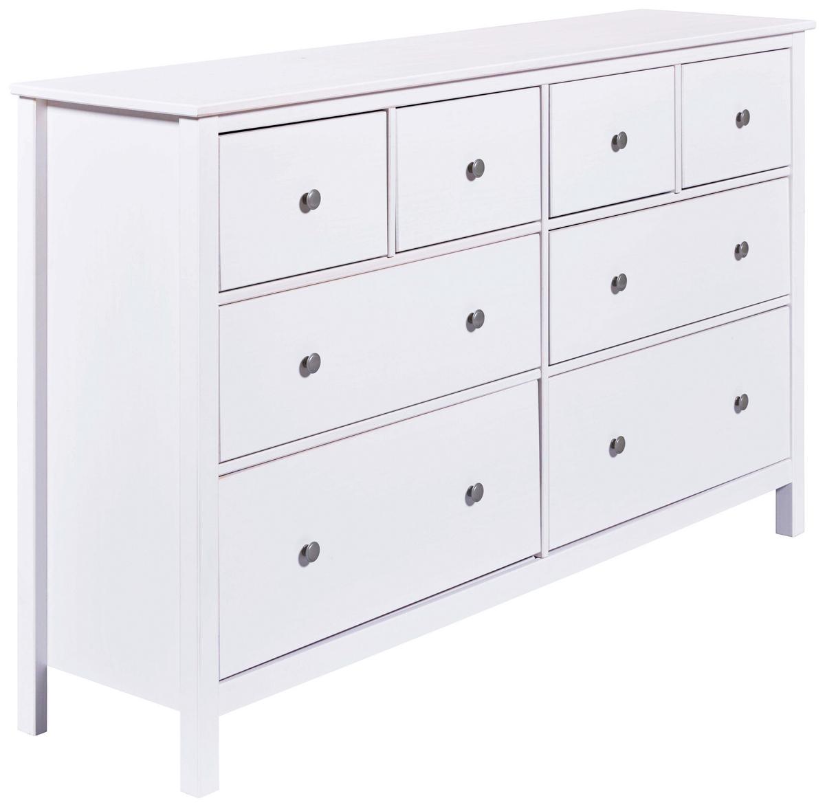 Sideboard Chilly Home ca. 160x96x40 cm Weiß - Silberfarben/Weiß, Design, Holz/Metall (160/96/40cm) - Livetastic