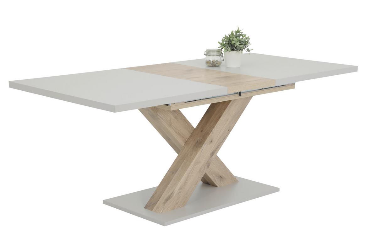 TISCHGRUPPE BEKE G - Eichefarben/Beige, MODERN, Holzwerkstoff/Textil (140 - 180/76/90cm) - MID.YOU