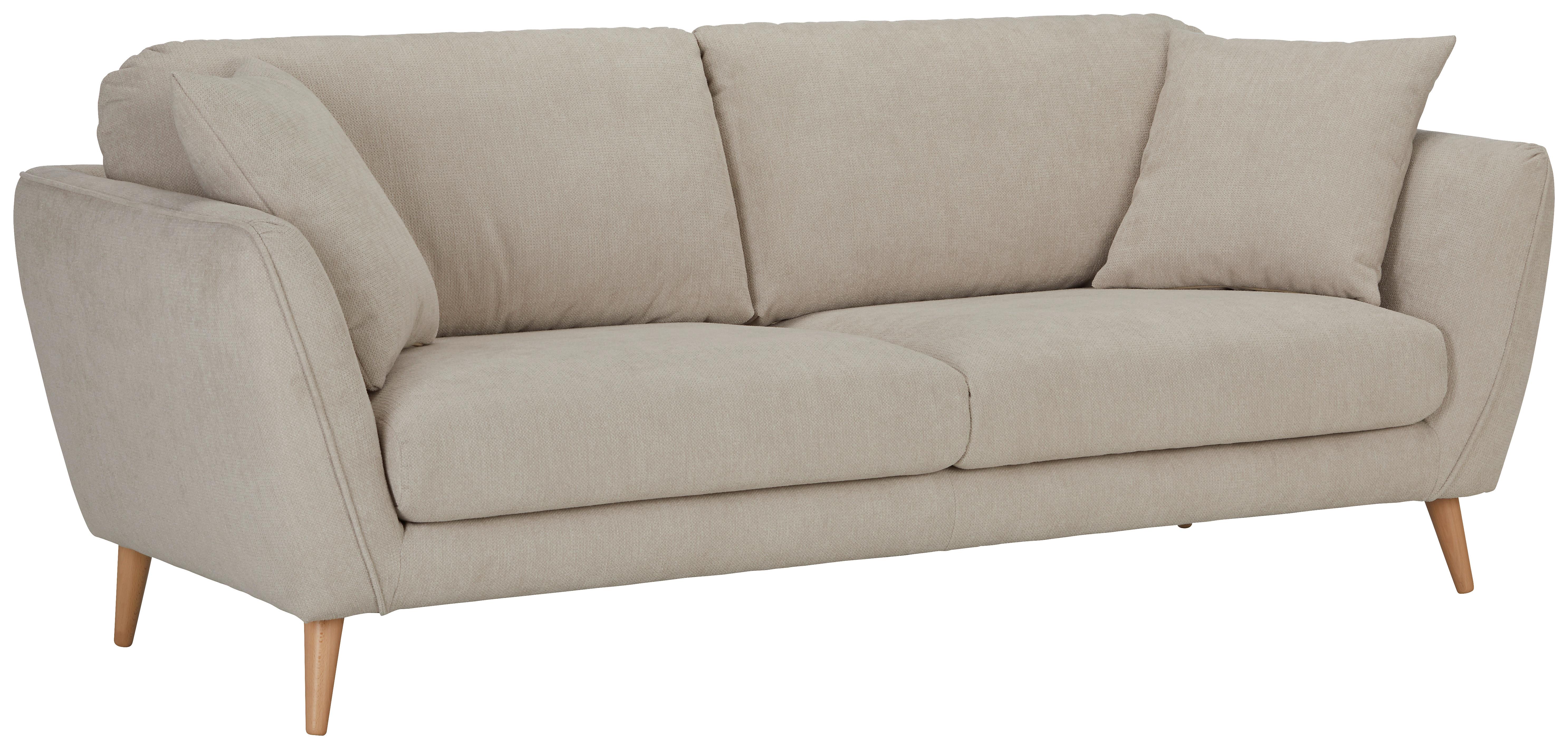 Dreisitzer-Sofa in Beige - Beige/Naturfarben, Konventionell, Textil (215cm) - Zandiara